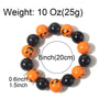Retro Funny Halloween Pattern Pumpkin Wood Beaded Halloween Women'S Bracelets Necklace