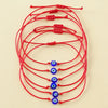 Retro Funny Punk Devil's Eye Polyester Glass Plating Braid Gold Plated Couple Bracelets