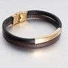 Retro Geometric 316L Stainless Steel  Leather Men'S Wristband Men Cord & Leather Bracelets