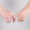 Retro Geometric Adjustable Couple Ring In S925 Sterling Silver With Brushed Finish Opening Band Jewelry