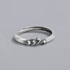 Retro Geometric Adjustable Couple Ring In S925 Sterling Silver With Brushed Finish Opening Band Jewelry