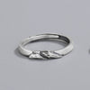 Retro Geometric Adjustable Couple Ring In S925 Sterling Silver With Brushed Finish Opening Band Jewelry