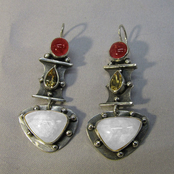 Retro Geometric Alloy Earrings For Women With Electroplating Treatment
