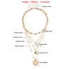 Retro Geometric Alloy Plating Inlay Turquoise Women'S Layered Necklaces