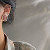 Retro Geometric Alloy Portrait Pearl Earrings For Women Elegant High End Small Statement Earrings