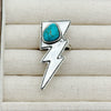 Retro Geometric Alloy Ring Set With Turquoise Inlays Carved Patterns And Polished Electroplated Finish For Unisex Fashion Accessories