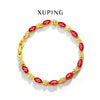 Retro Geometric Copper Alloy Bracelet For Women Fashion Hand Jewelry With Imitation Ruby Accent