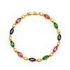 Retro Geometric Copper Alloy Bracelet For Women Fashion Hand Jewelry With Imitation Ruby Accent