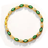 Retro Geometric Copper Alloy Bracelet For Women Fashion Hand Jewelry With Imitation Ruby Accent