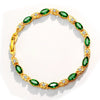 Retro Geometric Copper Alloy Bracelet For Women Fashion Hand Jewelry With Imitation Ruby Accent