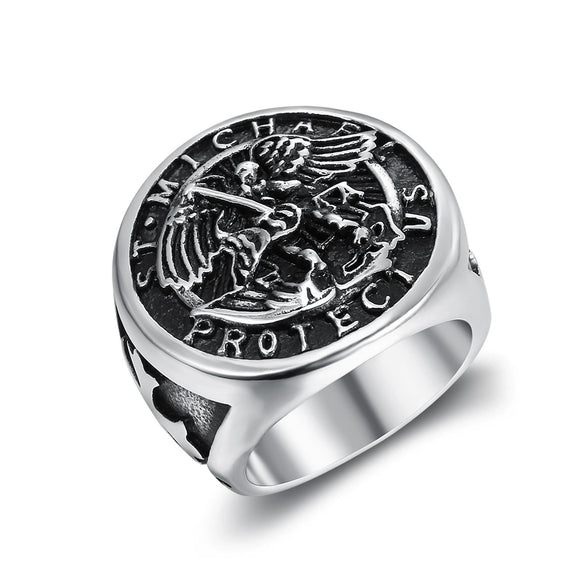 Retro Geometric Electroplated Stainless Steel Ring In A Bold Unisex Style For Wholesale Jewelry
