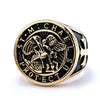 Retro Geometric Electroplated Stainless Steel Ring In A Bold Unisex Style For Wholesale Jewelry