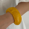 Retro Geometric Glossy Resin And Acrylic Wide Bracelet With Electroplating