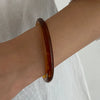 Retro Geometric Glossy Resin And Acrylic Wide Bracelet With Electroplating