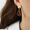 Retro Geometric Handmade Resin And Plastic Women's Ear Stud Pendant Earrings Jewelry