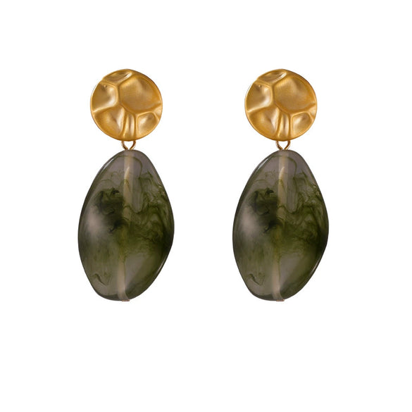 Retro Geometric Handmade Resin And Plastic Women's Ear Stud Pendant Earrings Jewelry