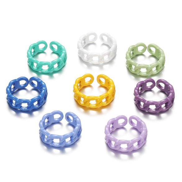 Retro Geometric Hollow Alloy Ring With Baked Enamel Finish Fashion Index Finger Ring For Women And Men