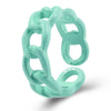 Retro Geometric Hollow Alloy Ring With Baked Enamel Finish Fashion Index Finger Ring For Women And Men