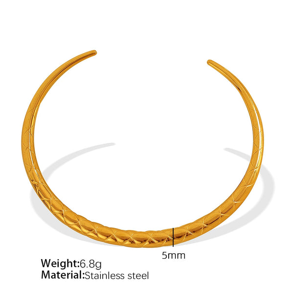 Retro Geometric Hollow Striped 316L Stainless Steel Bracelet Polished And Electroplated