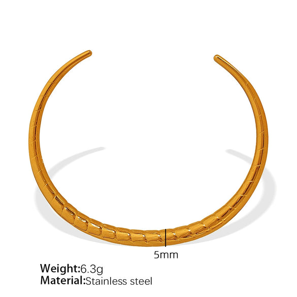 Retro Geometric Hollow Striped 316L Stainless Steel Bracelet Polished And Electroplated