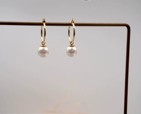 Retro Geometric Imitation Pearl Handmade Women's Earrings