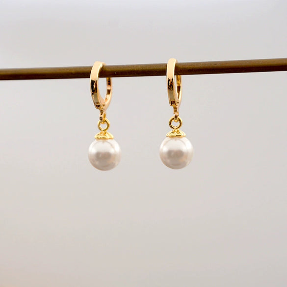 Retro Geometric Imitation Pearl Handmade Women's Earrings