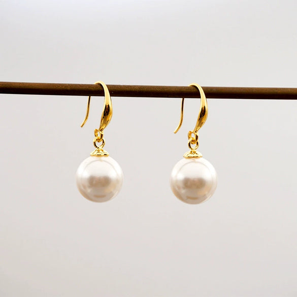 Retro Geometric Imitation Pearl Handmade Women's Earrings