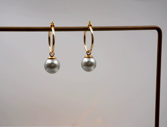 Retro Geometric Imitation Pearl Handmade Women's Earrings