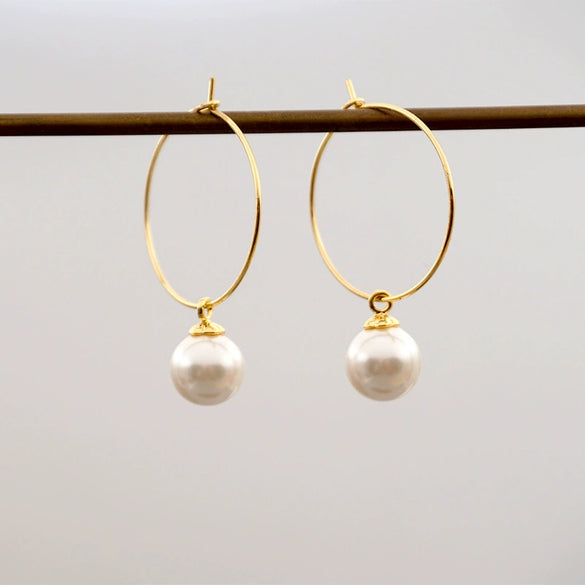 Retro Geometric Imitation Pearl Handmade Women's Earrings
