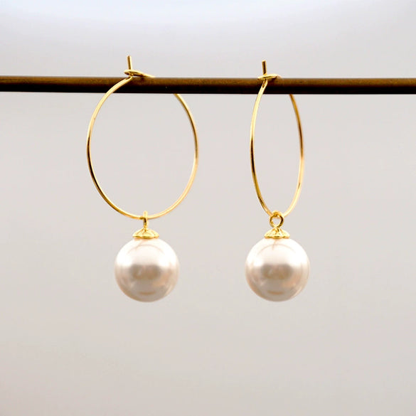 Retro Geometric Imitation Pearl Handmade Women's Earrings