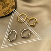 Retro Geometric Irregular Silver Plated Earrings Simple Metallic Fan Shape Jewelry
