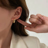 Retro Geometric Irregular Silver Plated Earrings Simple Metallic Fan Shape Jewelry