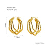 Retro Geometric Irregular 316L Stainless Steel And Titanium Steel Earrings With Electroplating And 18K Gold Plated Rhombus Pattern
