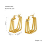 Retro Geometric Irregular 316L Stainless Steel And Titanium Steel Earrings With Electroplating And 18K Gold Plated Rhombus Pattern