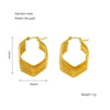 Retro Geometric Irregular 316L Stainless Steel And Titanium Steel Earrings With Electroplating And 18K Gold Plated Rhombus Pattern