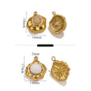 Retro Geometric Jewelry Accessories Titanium Steel And Stainless Steel With Natural Stone Flower Shape Electroplated 18K Gold