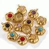 Retro Geometric Jewelry Accessories Titanium Steel And Stainless Steel With Natural Stone Flower Shape Electroplated 18K Gold