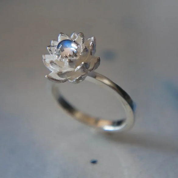 Retro Geometric Metal Plating Inlay Moonstone Men'S Rings