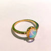 Retro Geometric Metal Plating Inlay Moonstone Men'S Rings