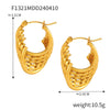 Retro Geometric Multilayer Stacked Style Stitching 316L Stainless Steel Goldplated Earrings