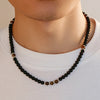 Retro Geometric Natural Stone Turquoise Beaded Men'S Necklace