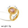 Retro Geometric Oval Zircon Titanium Steel 18K Electroplated Fashion Stud Earrings Ring Suit