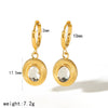 Retro Geometric Oval Zircon Titanium Steel 18K Electroplated Fashion Stud Earrings Ring Suit