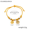 Retro Geometric Pattern Women's Titanium Steel Gold Plated Electroplated Bracelet Set