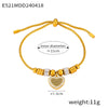 Retro Geometric Pattern Women's Titanium Steel Gold Plated Electroplated Bracelet Set
