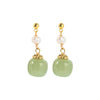 Retro Geometric Pearl Drop Earrings 1 Pair