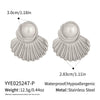 Retro Geometric Pearl Earrings Stainless Steel Electroplated Women's Accessories