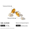 Retro Geometric Pearl Encrusted Stainless Steel Earrings For Women With In Furnace Vacuum Plated 18K Gold Finish Simple Fashion Jewelry