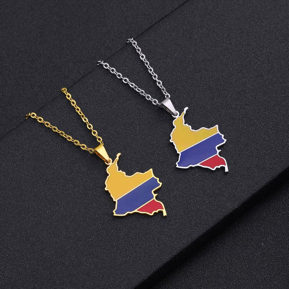 Retro Geometric Pendant Stainless Steel Necklace With O Chain Electroplated Unisex Ethnic Style Jewelry Accessory