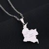 Retro Geometric Pendant Stainless Steel Necklace With O Chain Electroplated Unisex Ethnic Style Jewelry Accessory
